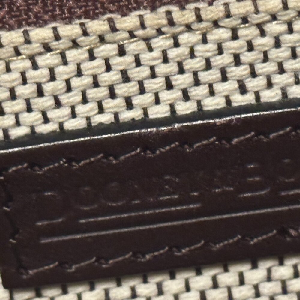 Dooney and Bourke Brown and Tan Elbow Bag with dark brown Fancy Leather Handle - Picture 5 of 7